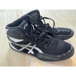 Asics Matflex 6 Kids Wrestling Shoes Black White Size 2